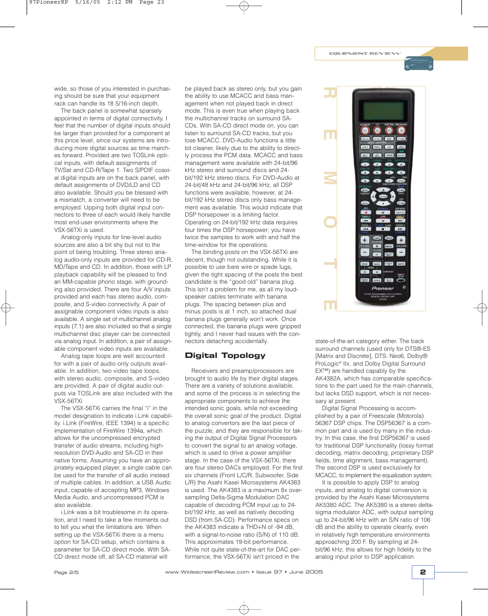 Remo te | Pioneer VSX-56TXi User Manual | Page 2 / 5