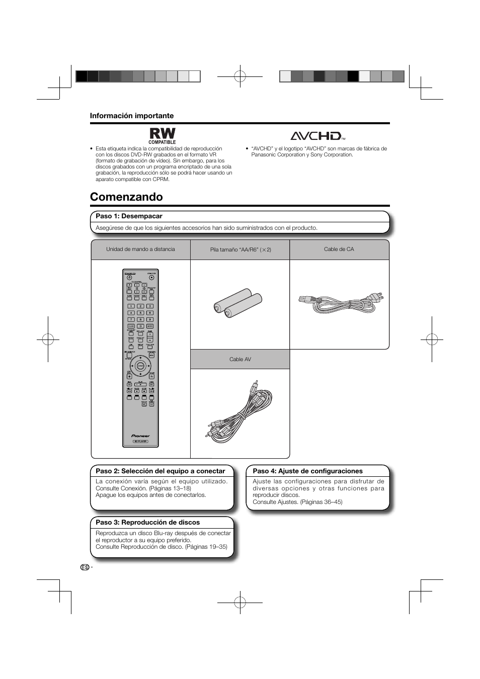 Comenzando | Pioneer BDP-121 User Manual | Page 64 / 107