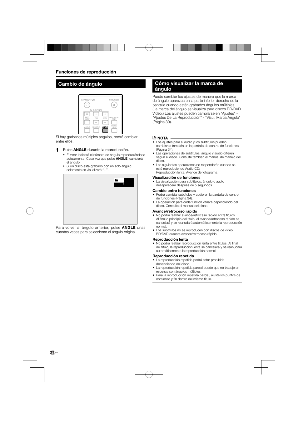 Cambio de ángulo, Cómo visualizar la marca de ángulo | Pioneer BDP-121 User Manual | Page 86 / 107