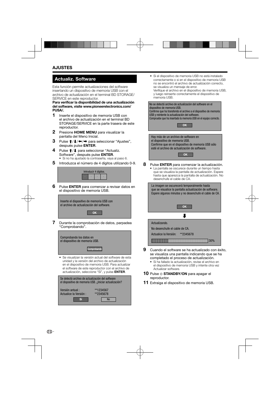 Actualiz. software | Pioneer BDP-121 User Manual | Page 98 / 107