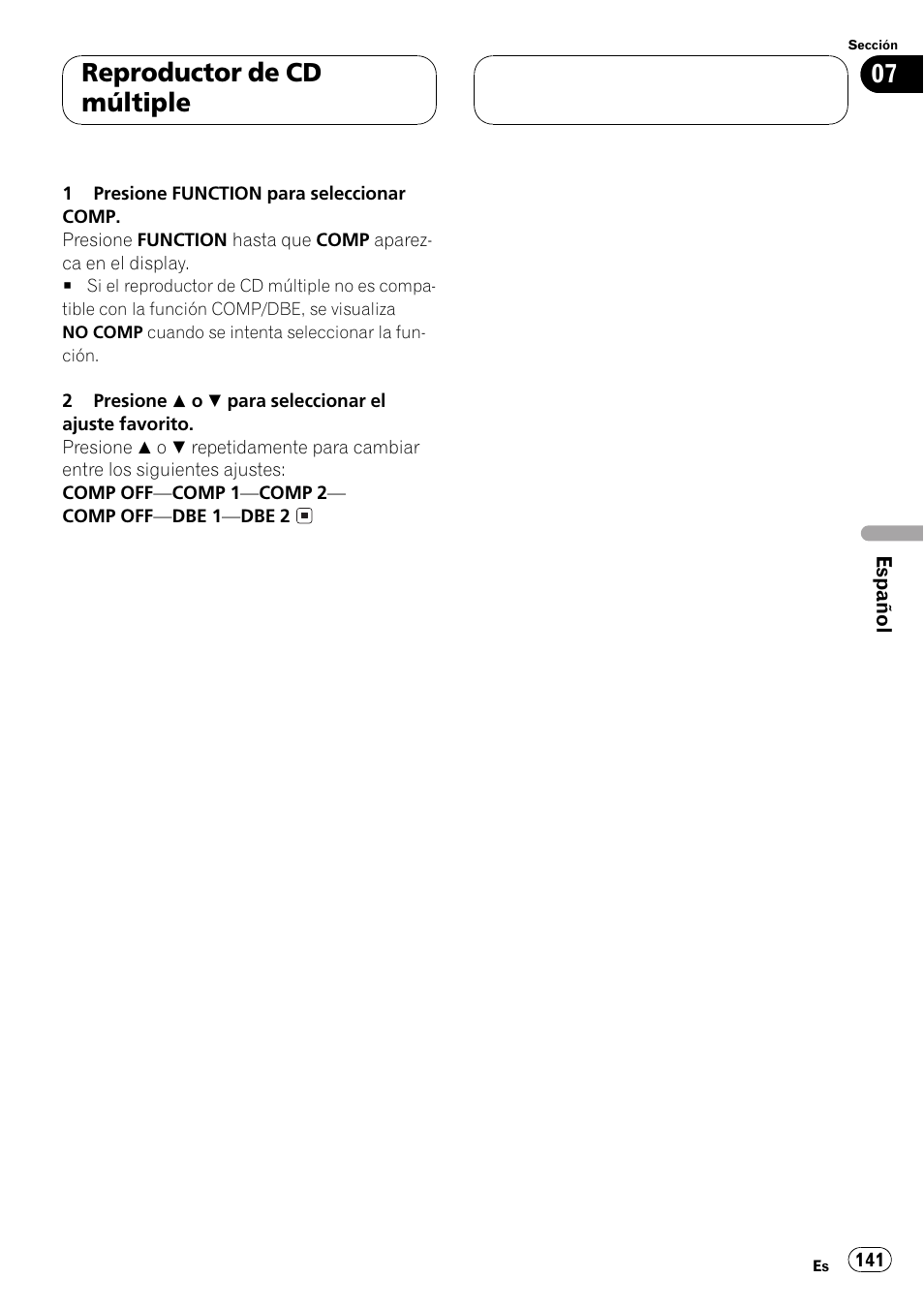 Reproductor de cd múltiple | Pioneer DEH-P550MP User Manual | Page 141 / 164