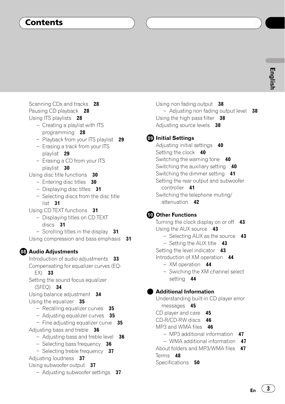 Pioneer DEH-P550MP User Manual | Page 3 / 164
