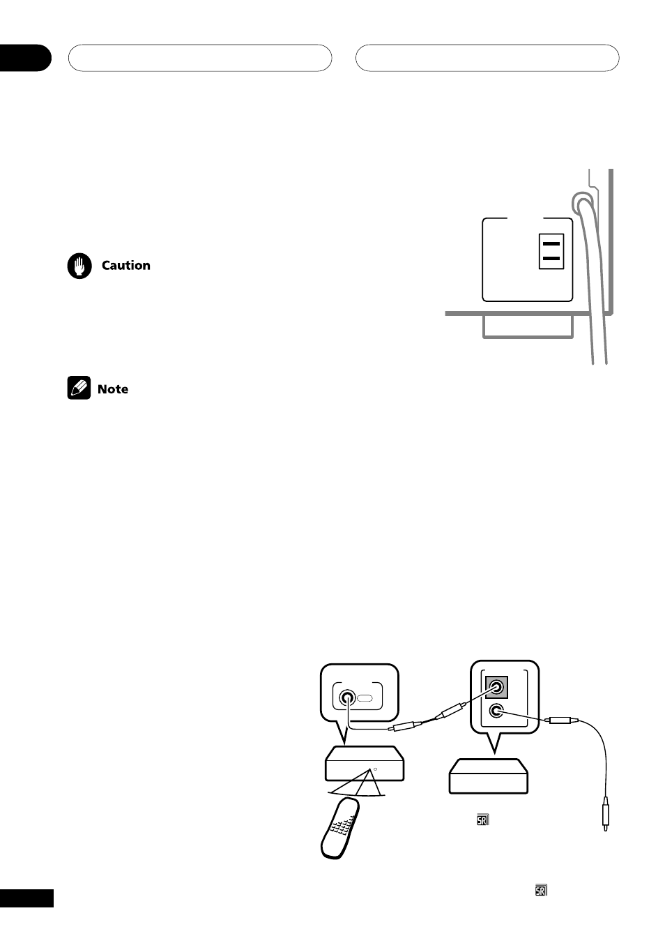 Ac outlet operating other pioneer components, Connecting up 03, Operating other pioneer components | Ac outlet, Power-cord caution | Pioneer VSX-D511 User Manual | Page 18 / 44