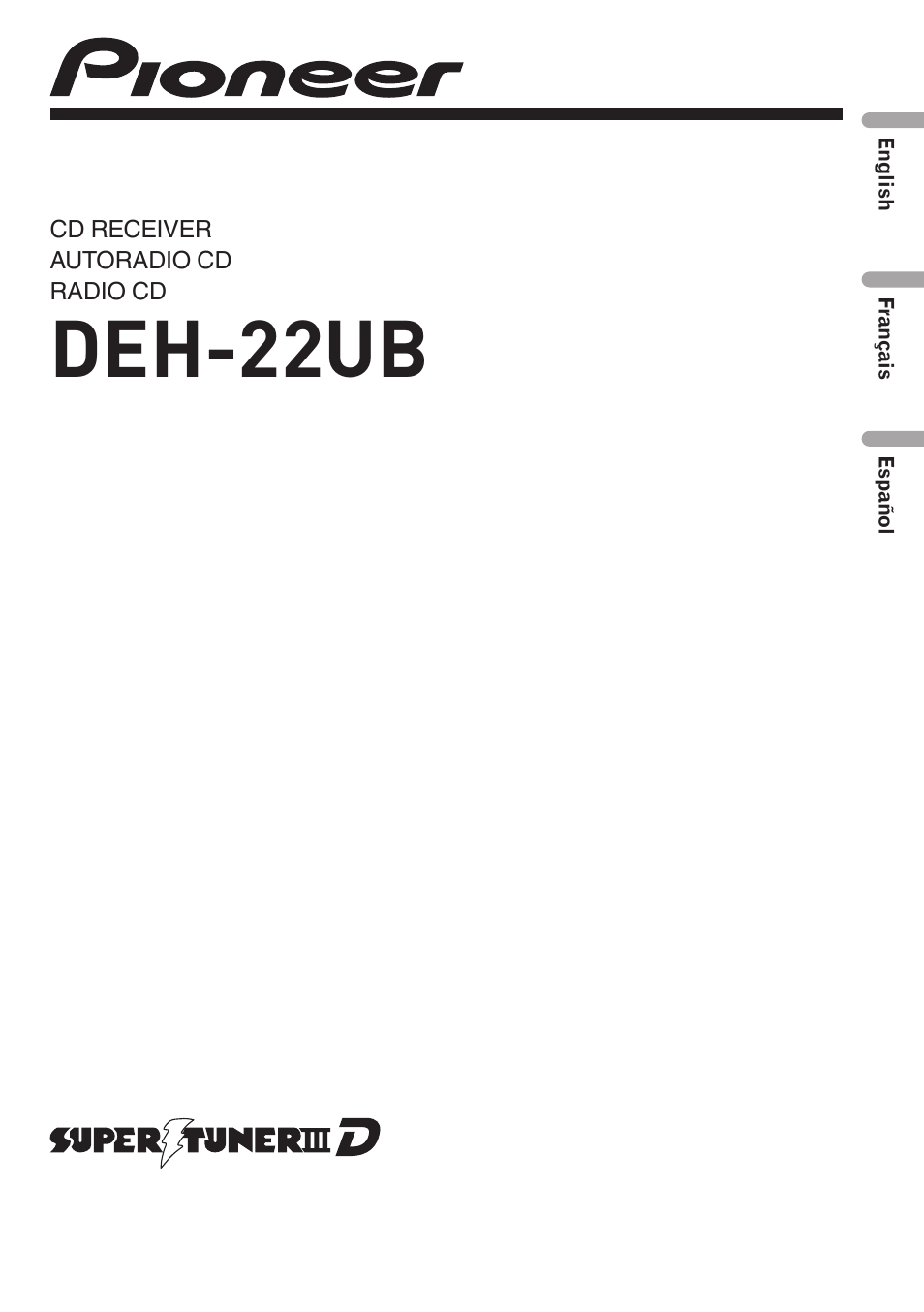 Pioneer DEH-22UB User Manual | 60 pages