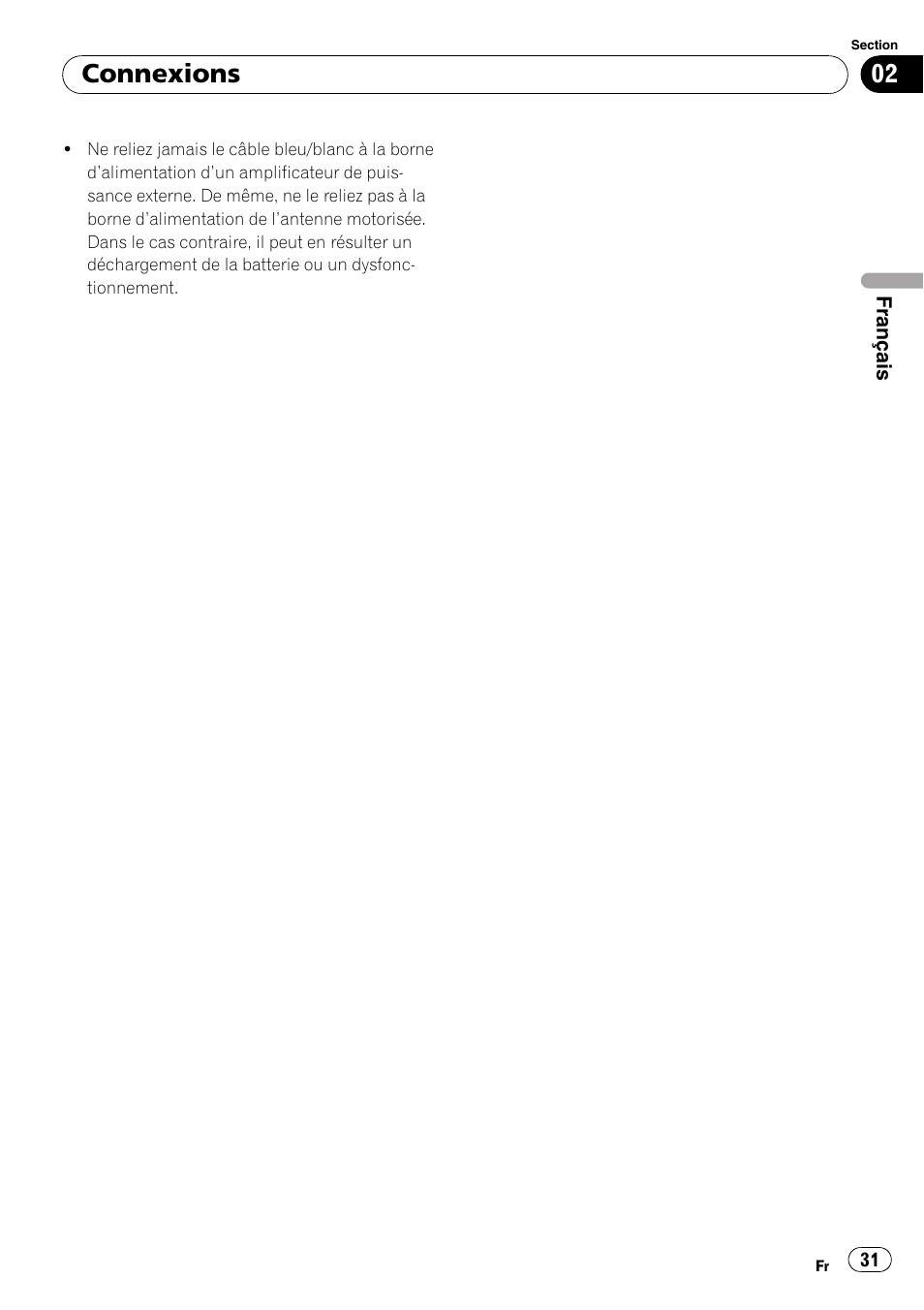 Connexions | Pioneer DEH-22UB User Manual | Page 31 / 60