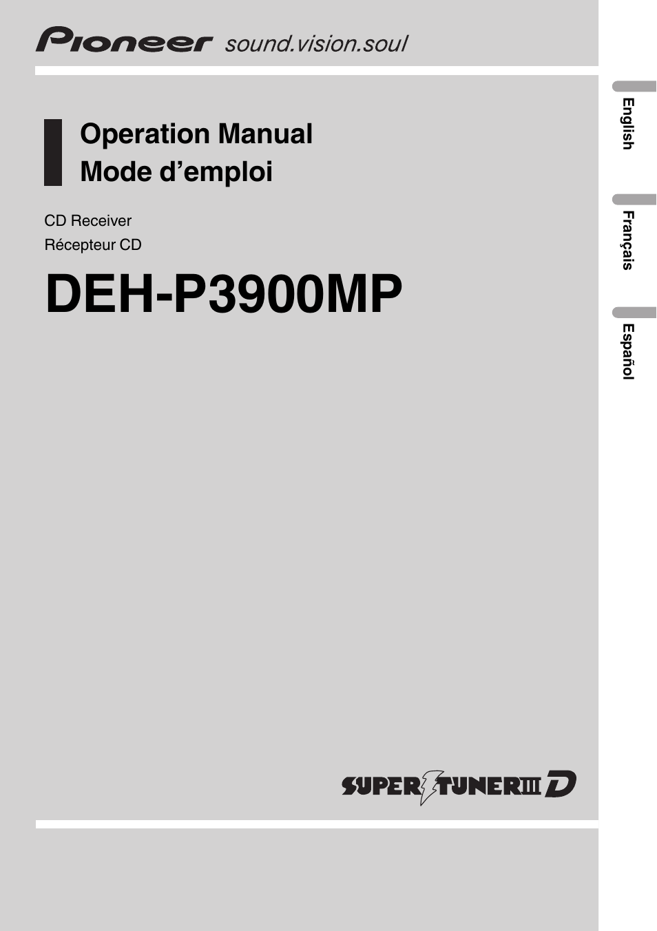 Pioneer DEH-P3900MP User Manual | 132 pages