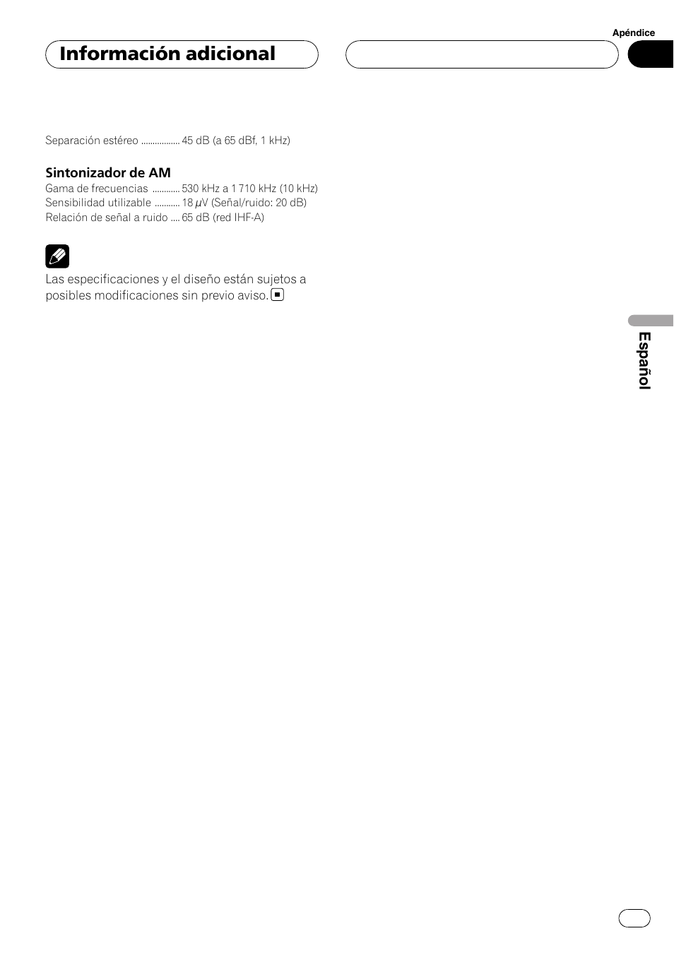 Información adicional | Pioneer DEH-P3900MP User Manual | Page 131 / 132