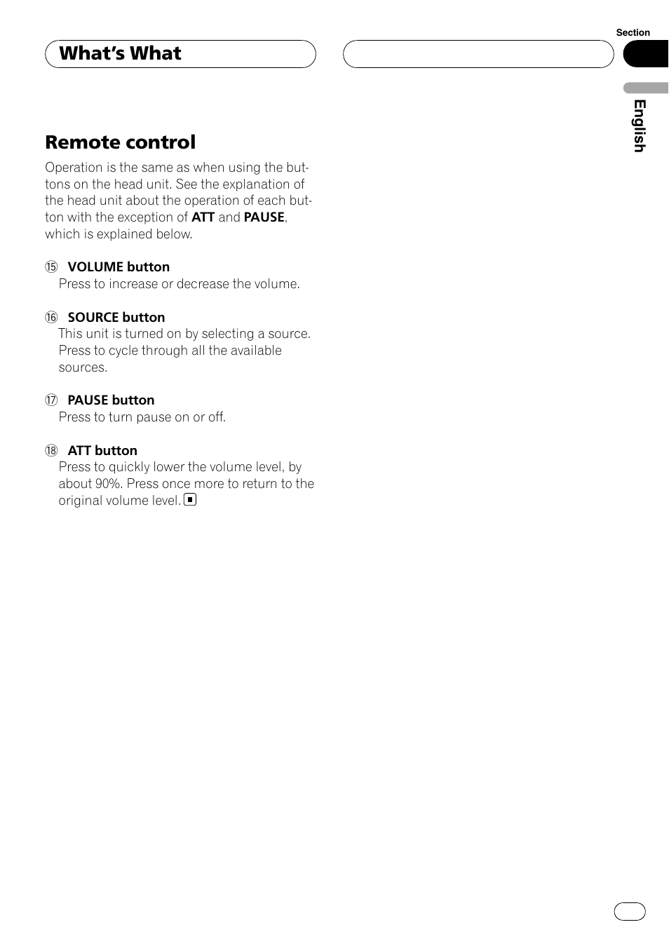 Remote control, What ’s what | Pioneer DEH-P3900MP User Manual | Page 9 / 132