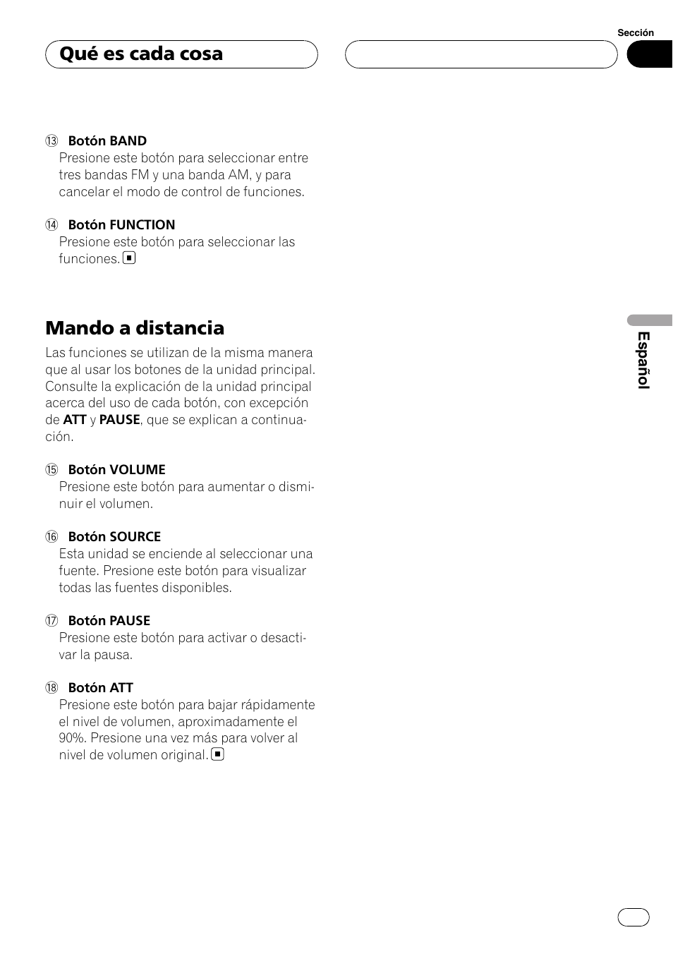 Mando a distancia, Qué es cada cosa | Pioneer DEH-P3900MP User Manual | Page 97 / 132