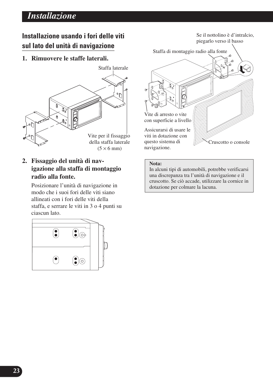 Installazione | Pioneer AVIC-D3 User Manual | Page 136 / 169