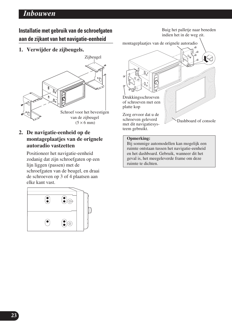 Inbouwen | Pioneer AVIC-D3 User Manual | Page 164 / 169