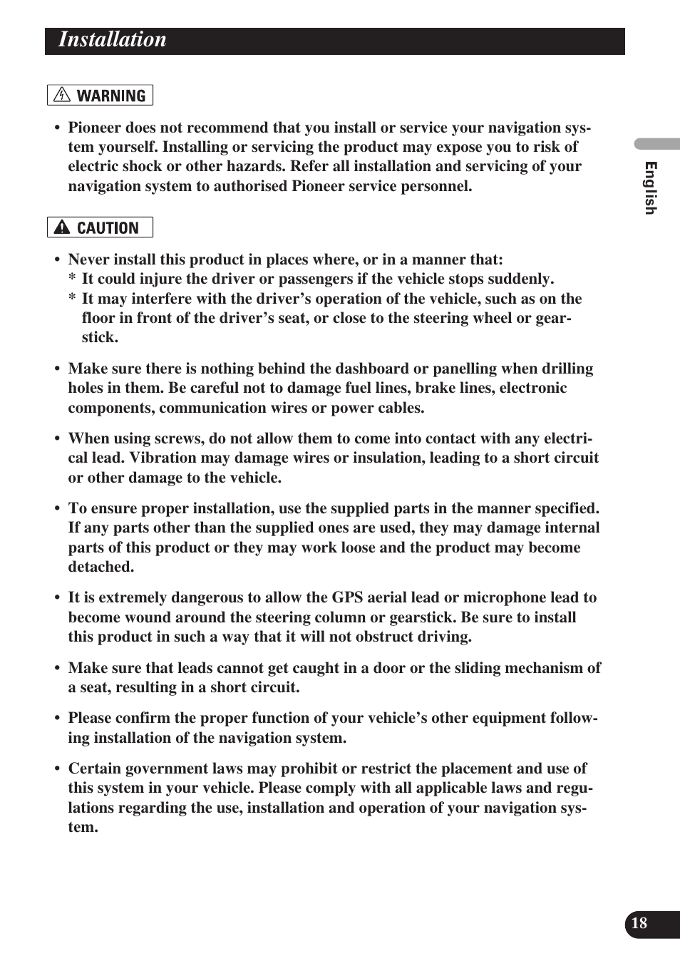 Installation | Pioneer AVIC-D3 User Manual | Page 19 / 169