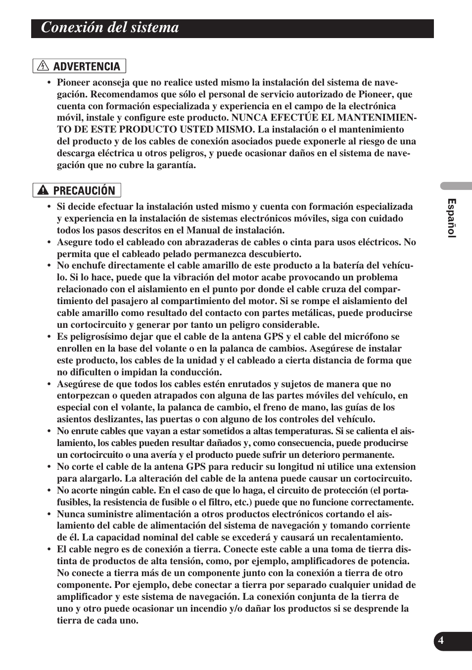 Conexión del sistema | Pioneer AVIC-D3 User Manual | Page 33 / 169