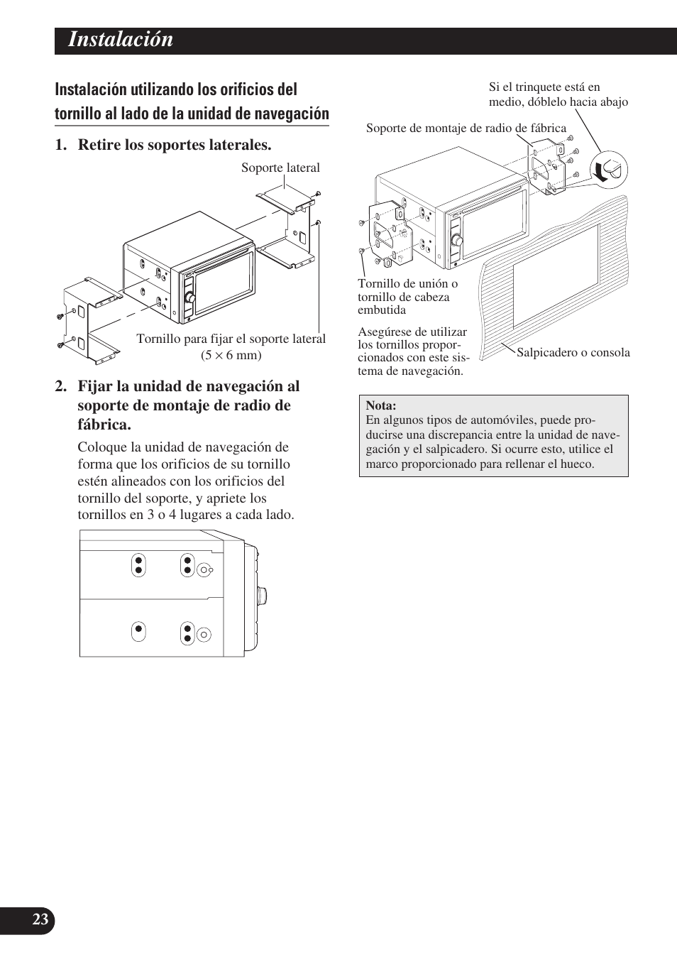 Instalación | Pioneer AVIC-D3 User Manual | Page 52 / 169