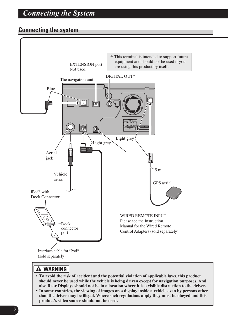 Connecting the system | Pioneer AVIC-D3 User Manual | Page 8 / 169