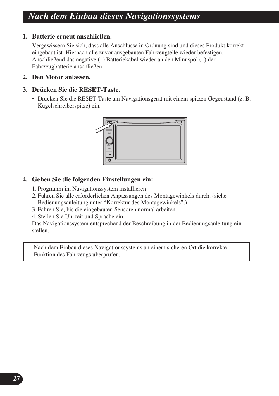 Nach dem einbau dieses, Navigationssystems, Nach dem einbau dieses navigationssystems | Pioneer AVIC-D3 User Manual | Page 84 / 169