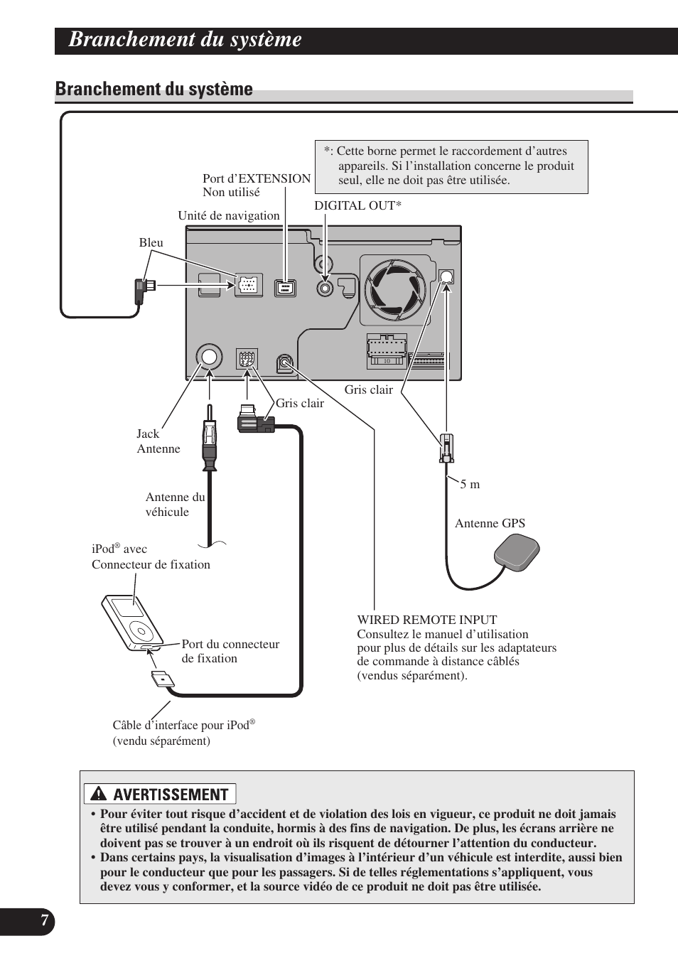 Branchement du système | Pioneer AVIC-D3 User Manual | Page 92 / 169