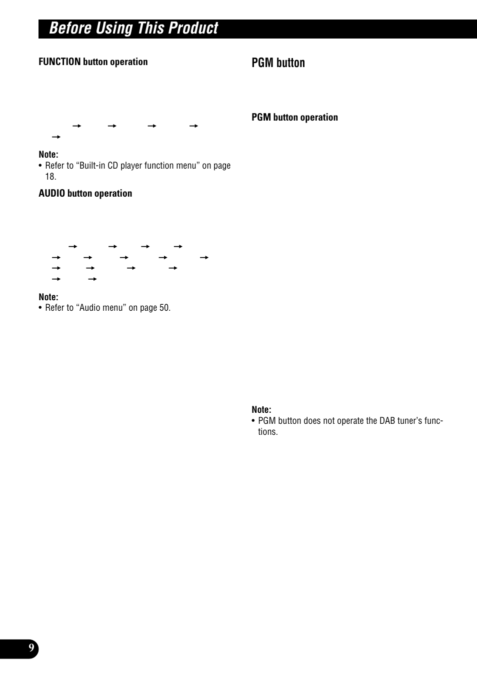Before using this product, Pgm button | Pioneer DEH-P900HDD User Manual | Page 10 / 156