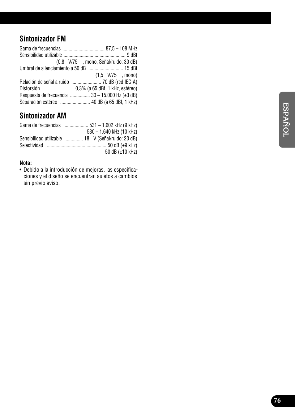 Sintonizador fm, Sintonizador am | Pioneer DEH-P900HDD User Manual | Page 153 / 156