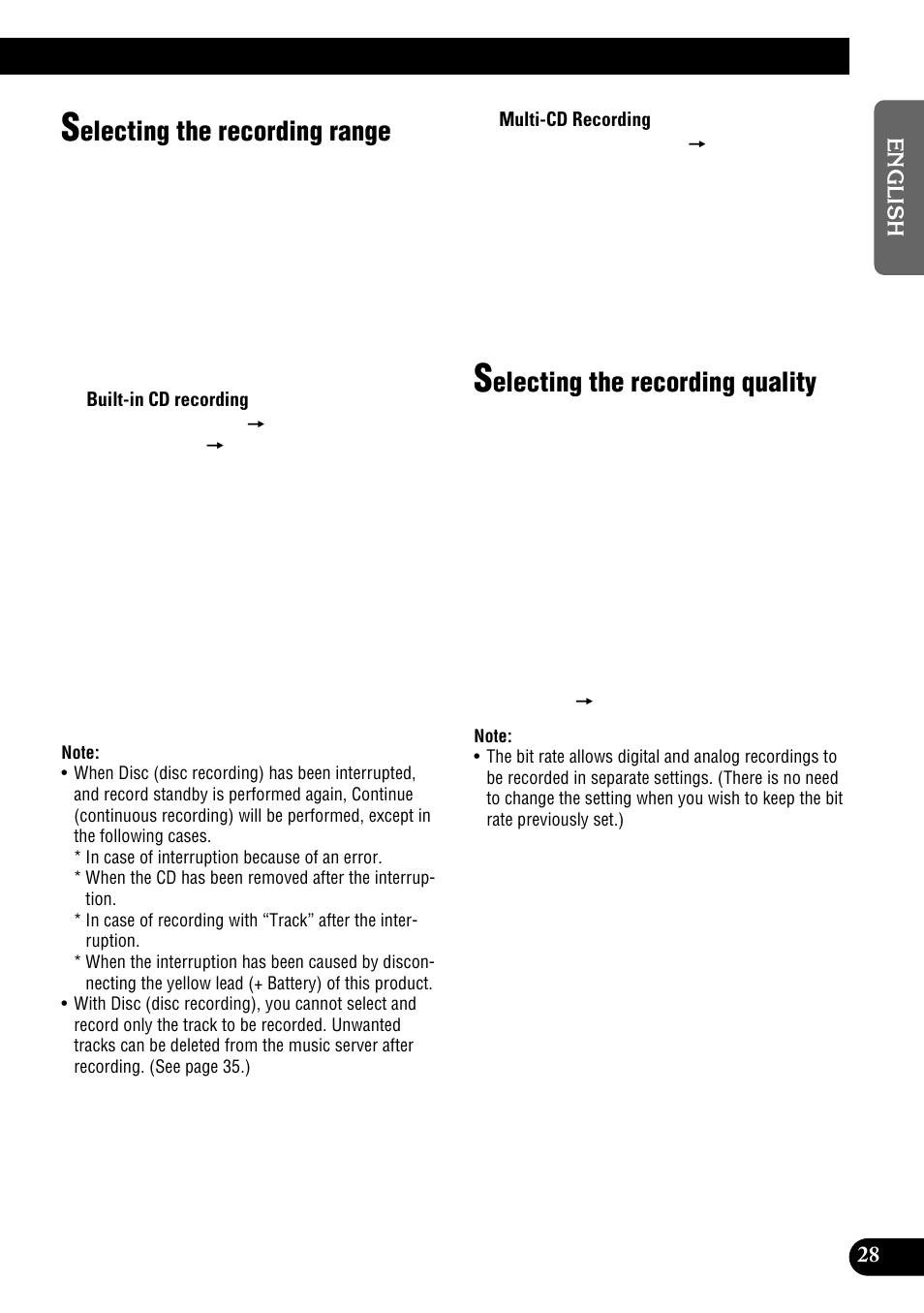 Electing the recording range, Electing the recording quality | Pioneer DEH-P900HDD User Manual | Page 29 / 156