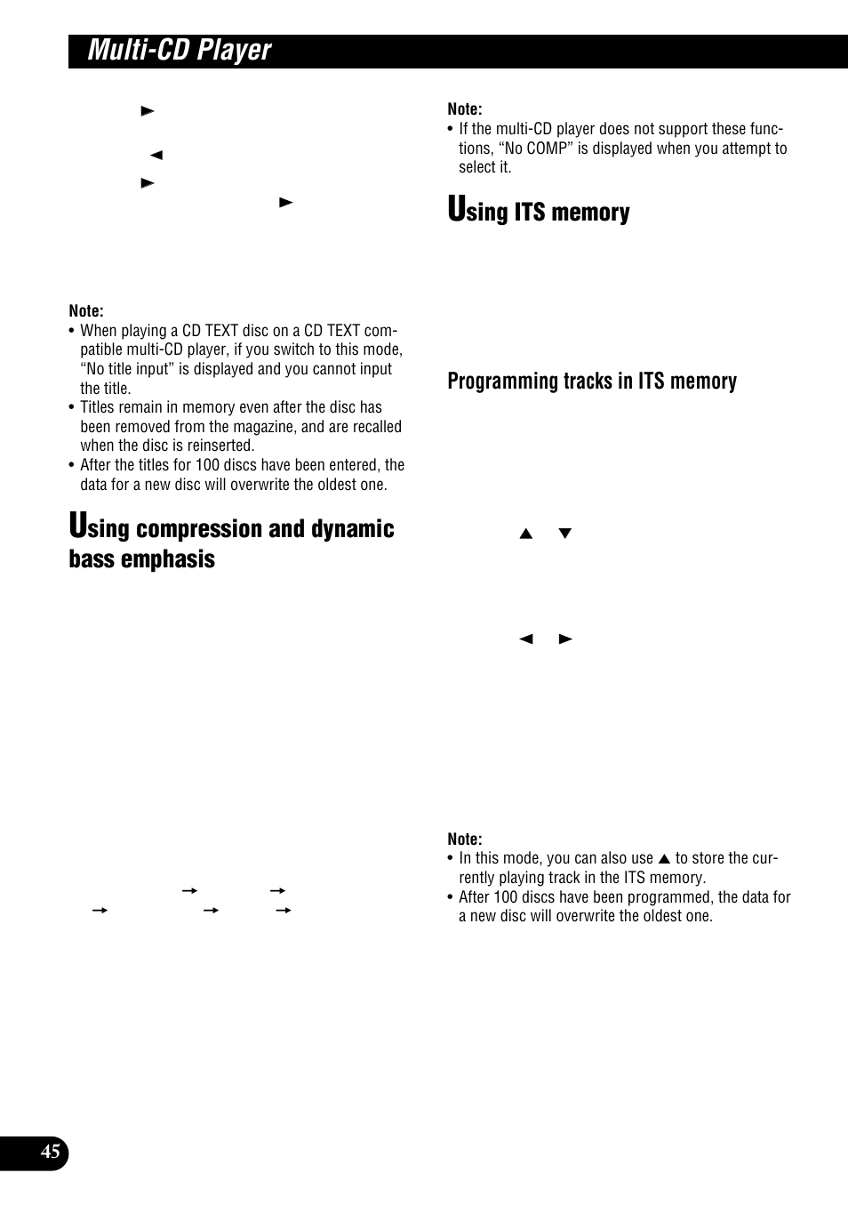 Using compression and, Dynamic bass emphasis, Using its memory | Multi-cd player, Sing compression and dynamic bass emphasis | Pioneer DEH-P900HDD User Manual | Page 46 / 156