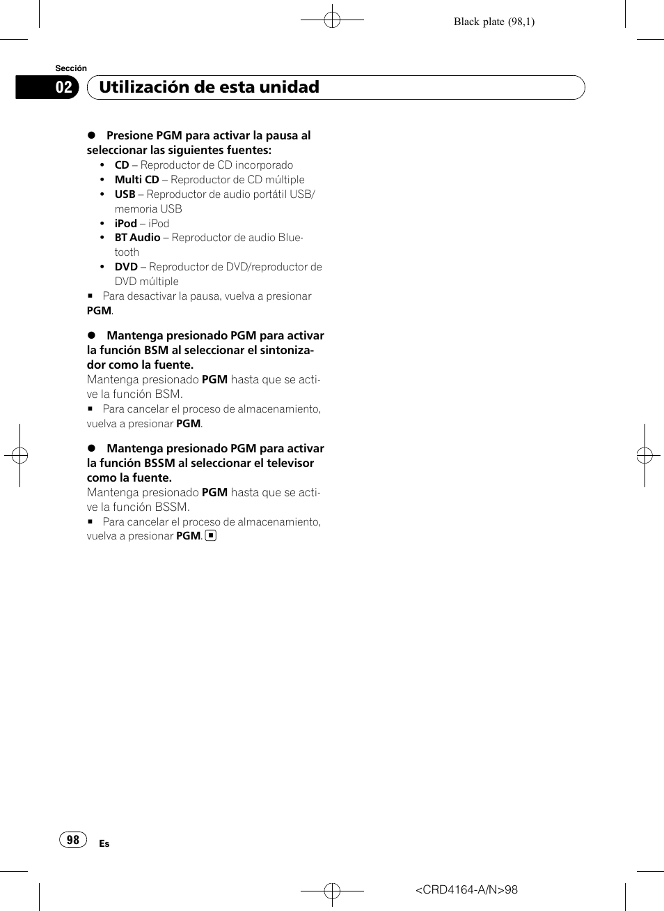 Utilización de esta unidad | Pioneer SUPER TUNERIII D DEH-P7950UB User Manual | Page 98 / 132