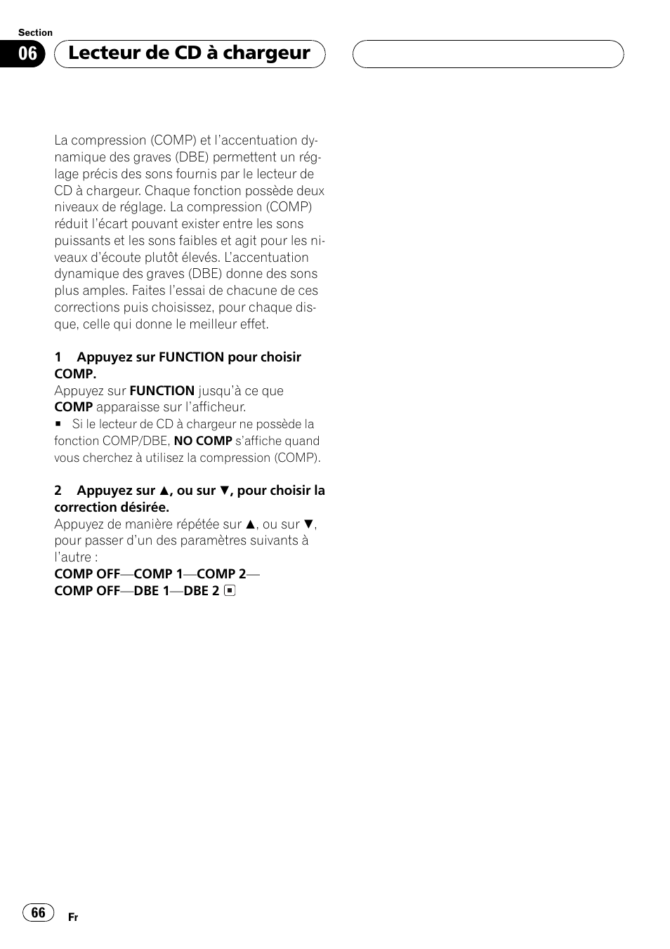 Lecteur de cd à chargeur | Pioneer DEH-P3500 User Manual | Page 66 / 124