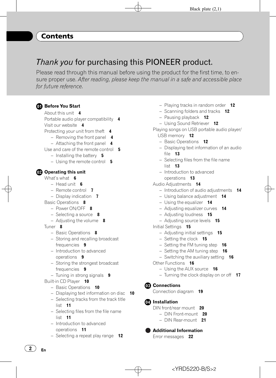 Pioneer Super Tuner III D DEH-2150UB User Manual | Page 2 / 128