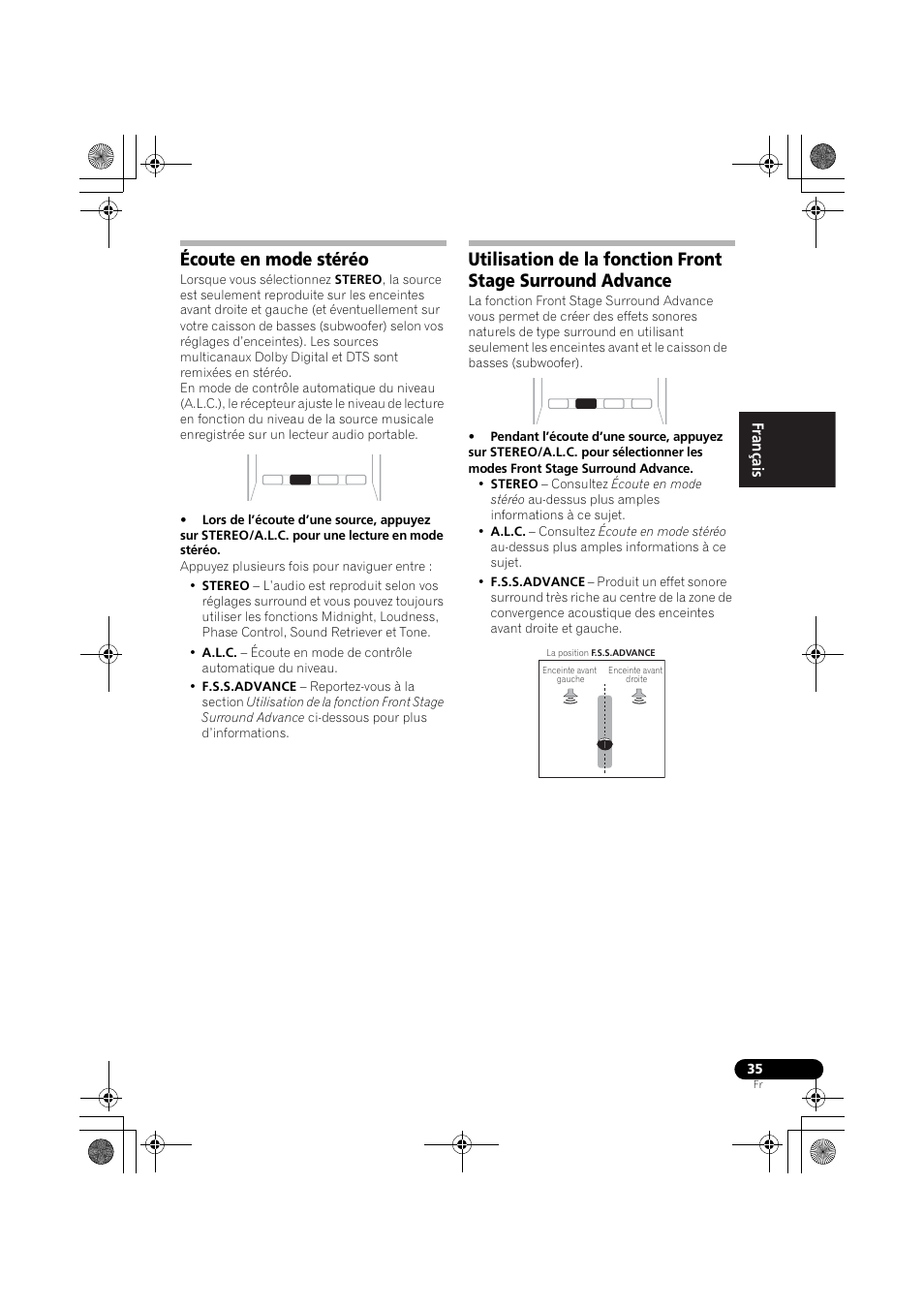 Écoute en mode stéréo, English français español | Pioneer VSX-819H User Manual | Page 105 / 213