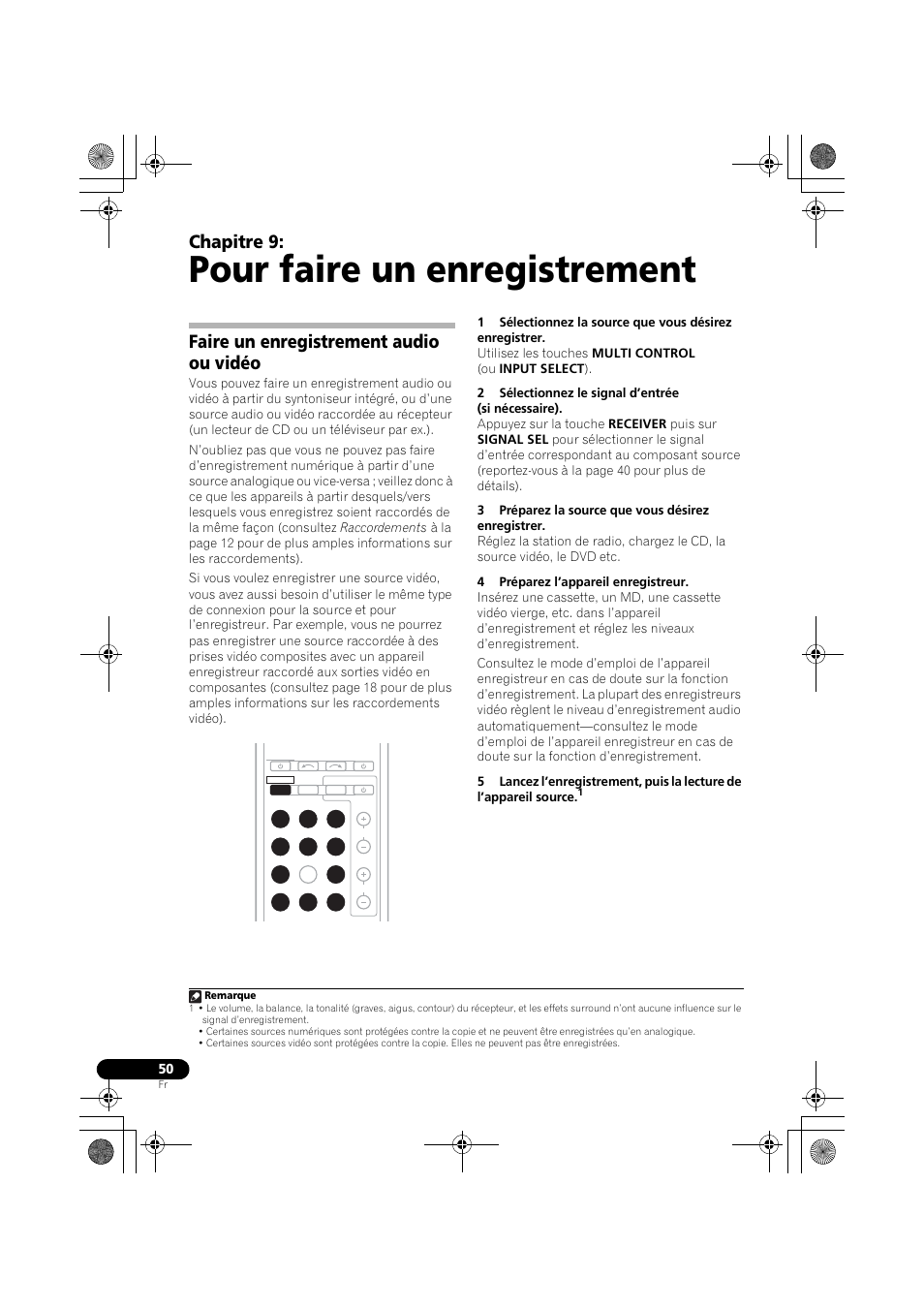 Faire un enregistrement audio ou vidéo, Pour faire un enregistrement, Chapitre 9 | Pioneer VSX-819H User Manual | Page 120 / 213