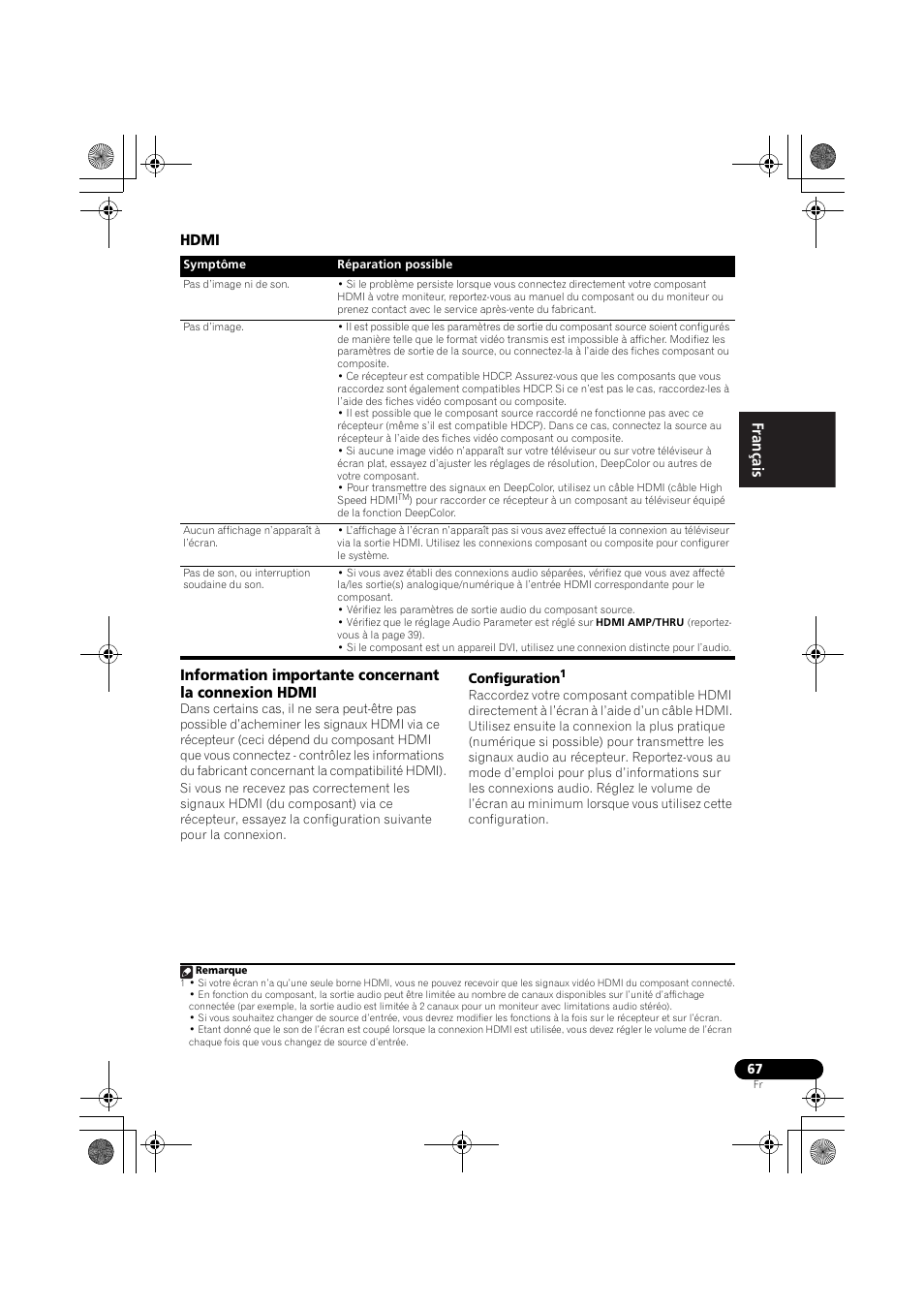 Hdmi, English français español | Pioneer VSX-819H User Manual | Page 137 / 213