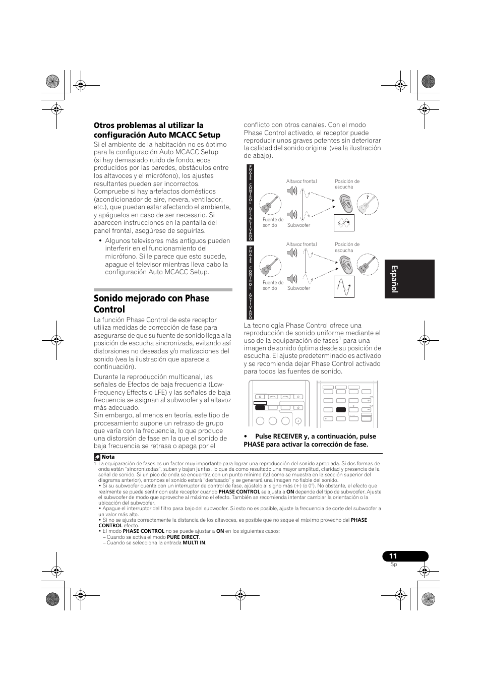 Sonido mejorado con phase control, English français español | Pioneer VSX-819H User Manual | Page 151 / 213
