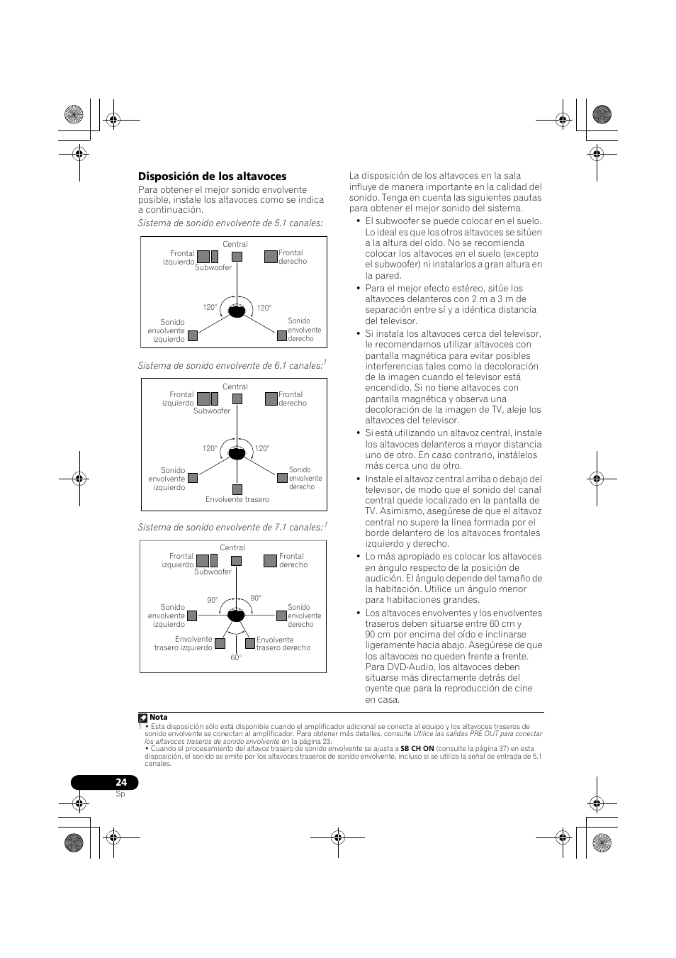 Disposición de los altavoces | Pioneer VSX-819H User Manual | Page 164 / 213