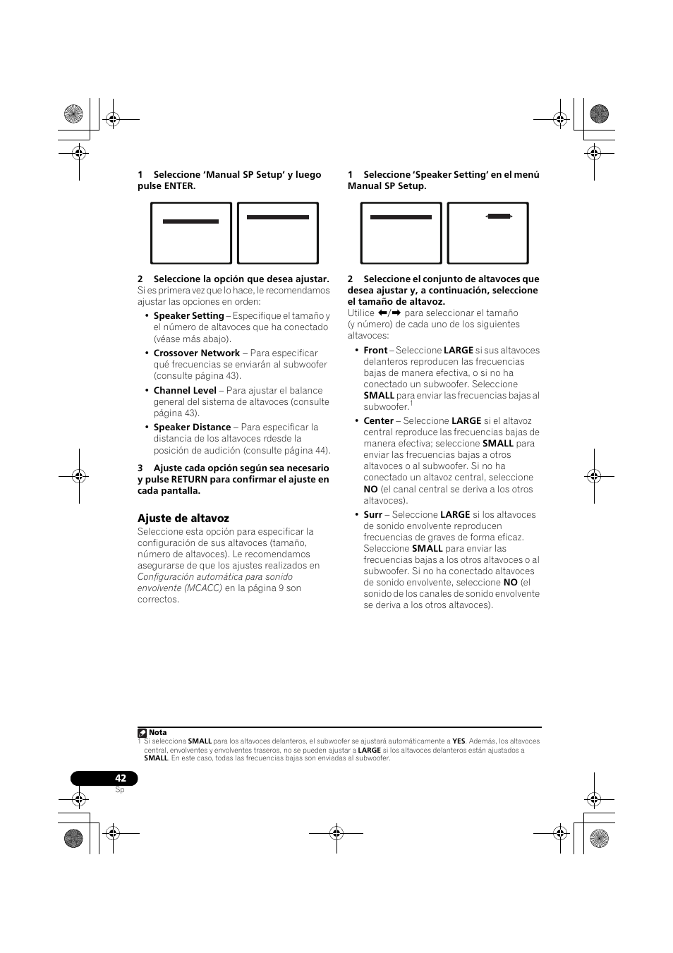 Ajuste de altavoz | Pioneer VSX-819H User Manual | Page 182 / 213
