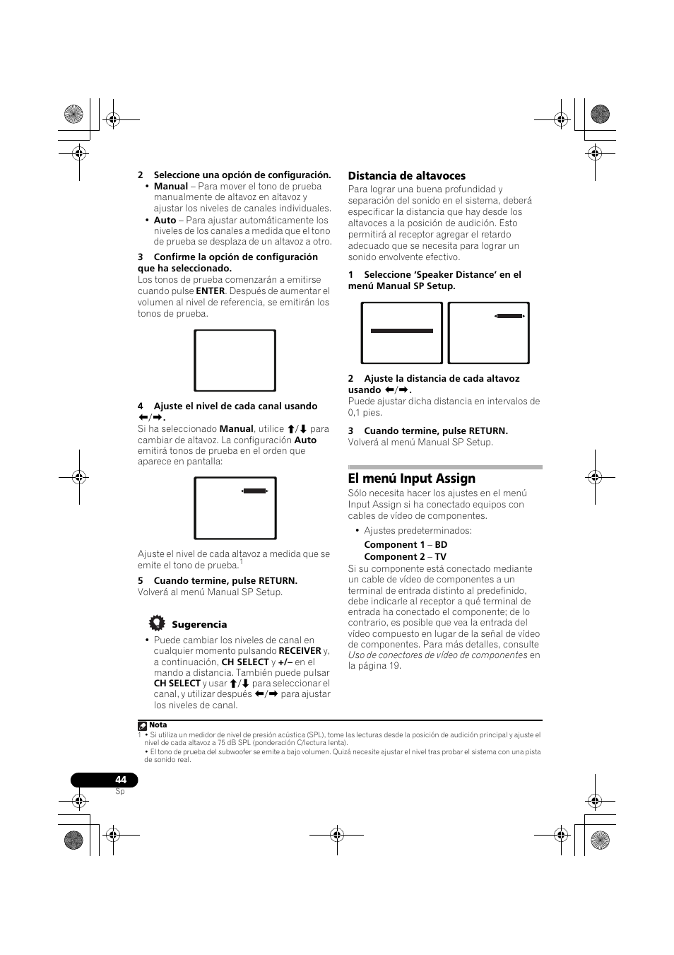 Distancia de altavoces, El menú input assign | Pioneer VSX-819H User Manual | Page 184 / 213