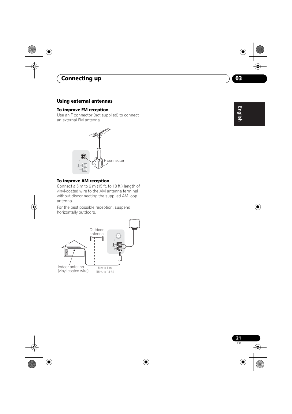 Using external antennas, Connecting up 03 | Pioneer VSX-819H User Manual | Page 21 / 213