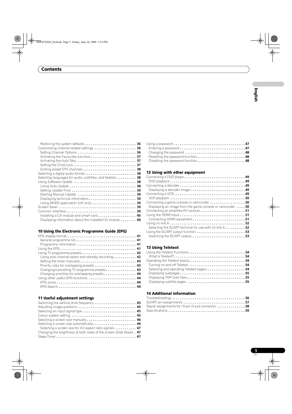 Pioneer PDP-4270XD User Manual | Page 5 / 176