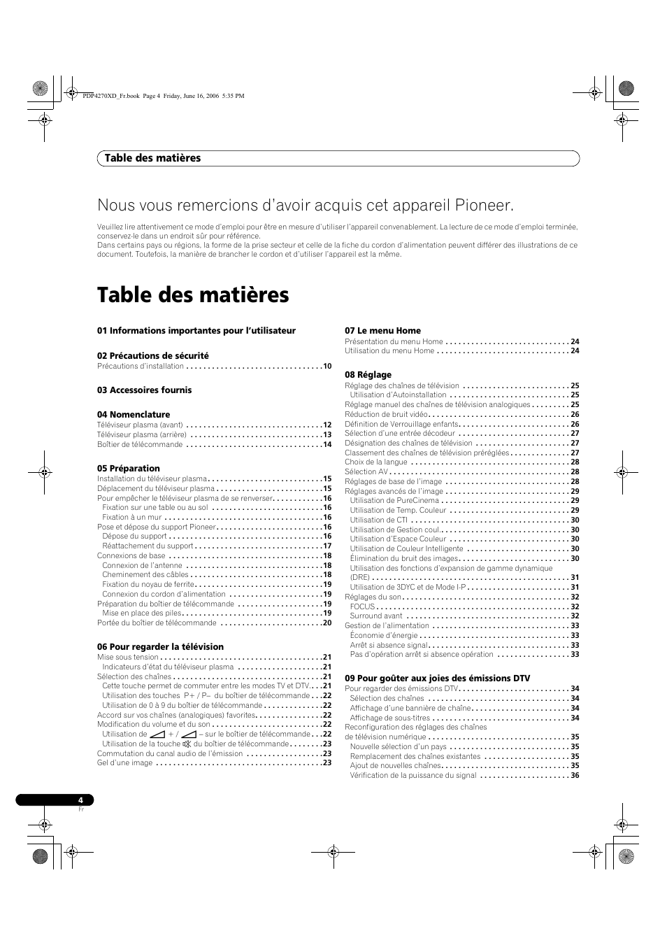 Pioneer PDP-4270XD User Manual | Page 62 / 176