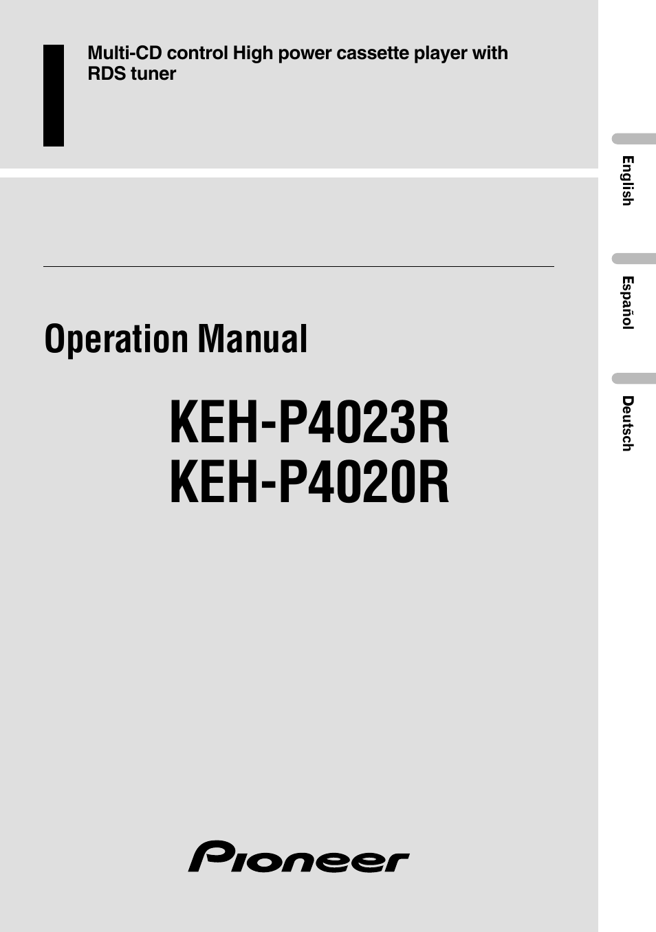 Pioneer KEH-P4020R User Manual | 68 pages