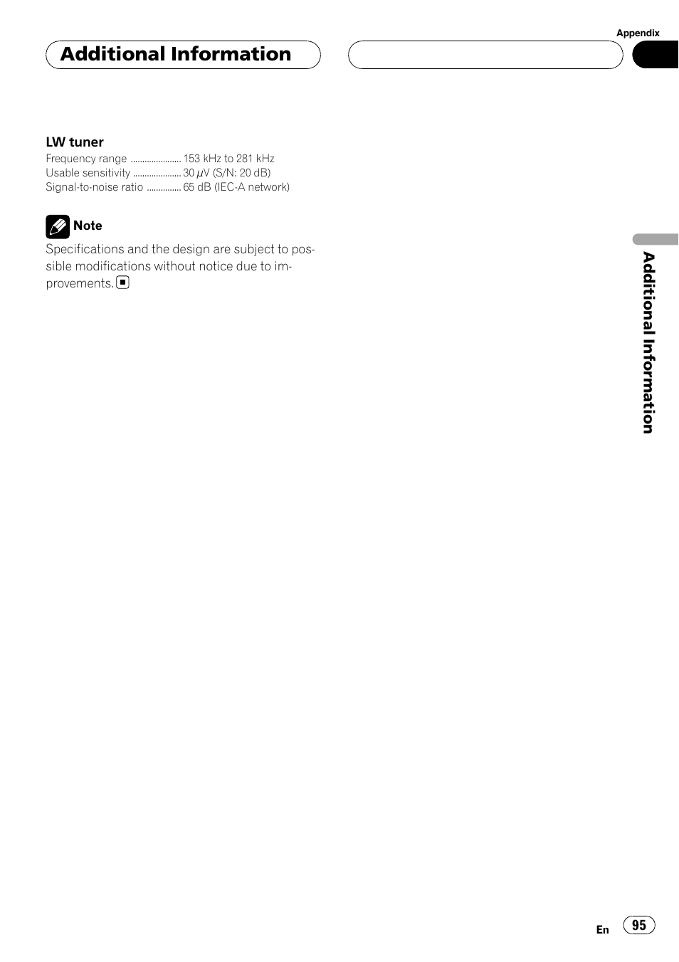 Additional information | Pioneer DVH-P5900MP User Manual | Page 95 / 96