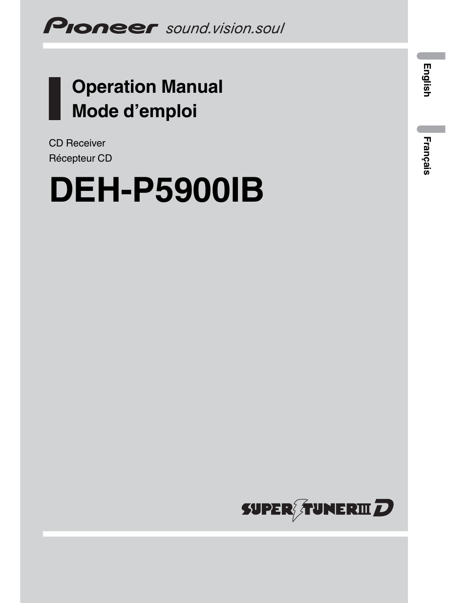 Pioneer DEH-P5900IB User Manual | 72 pages