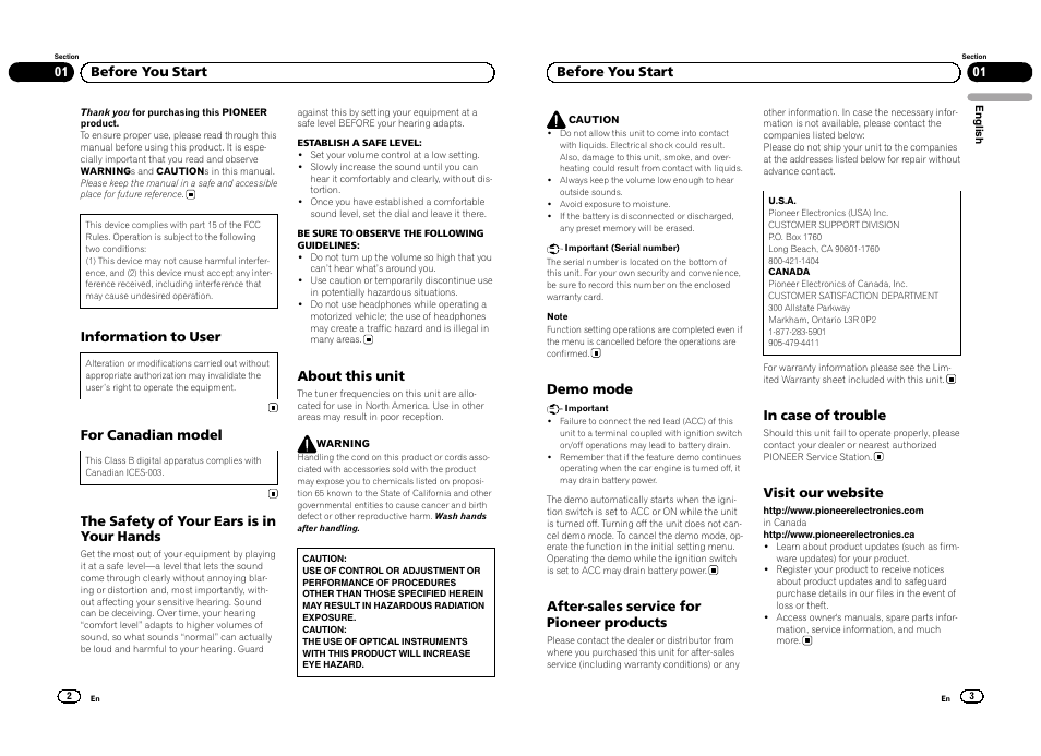 Pioneer DEH-4300UB  EU User Manual | Page 2 / 48