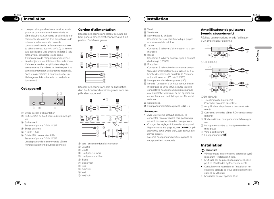 03 installation, Installation | Pioneer DEH-4300UB  EU User Manual | Page 22 / 48