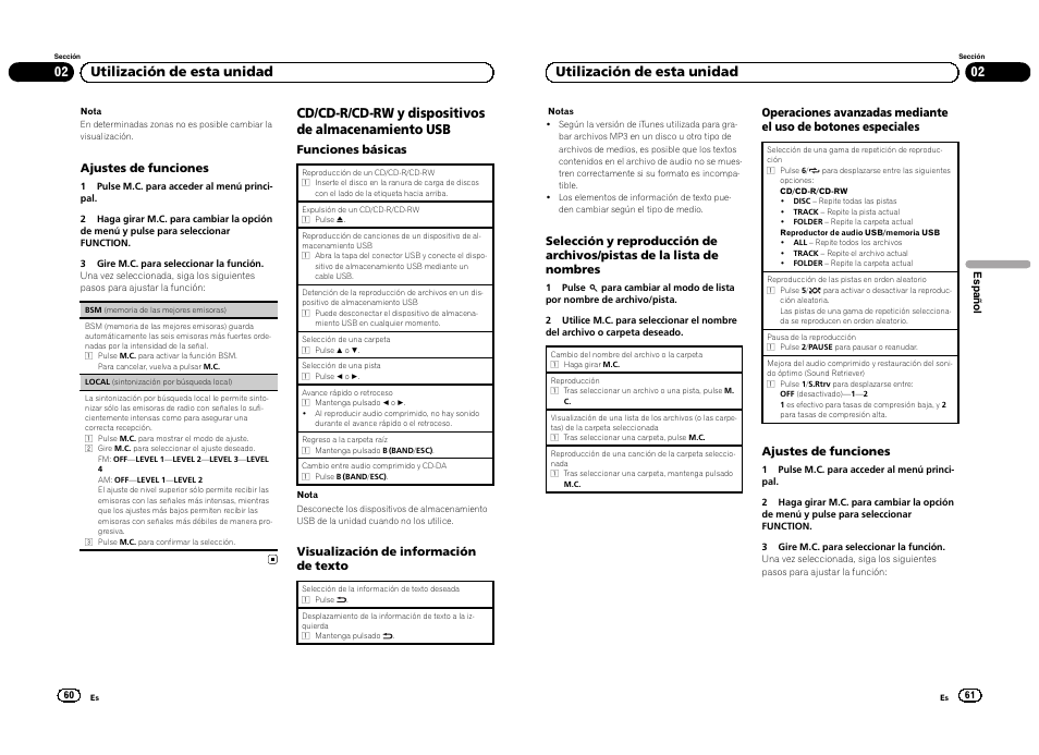 Cd/cd-r/cd-rw y dispositivos de almacenamiento usb, 02 utilización de esta unidad | Pioneer DEH-4300UB  EU User Manual | Page 31 / 48