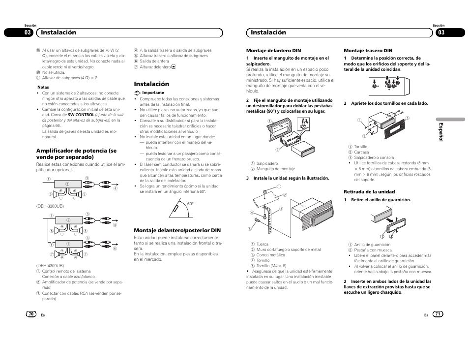 Instalación, 03 instalación | Pioneer DEH-4300UB  EU User Manual | Page 36 / 48