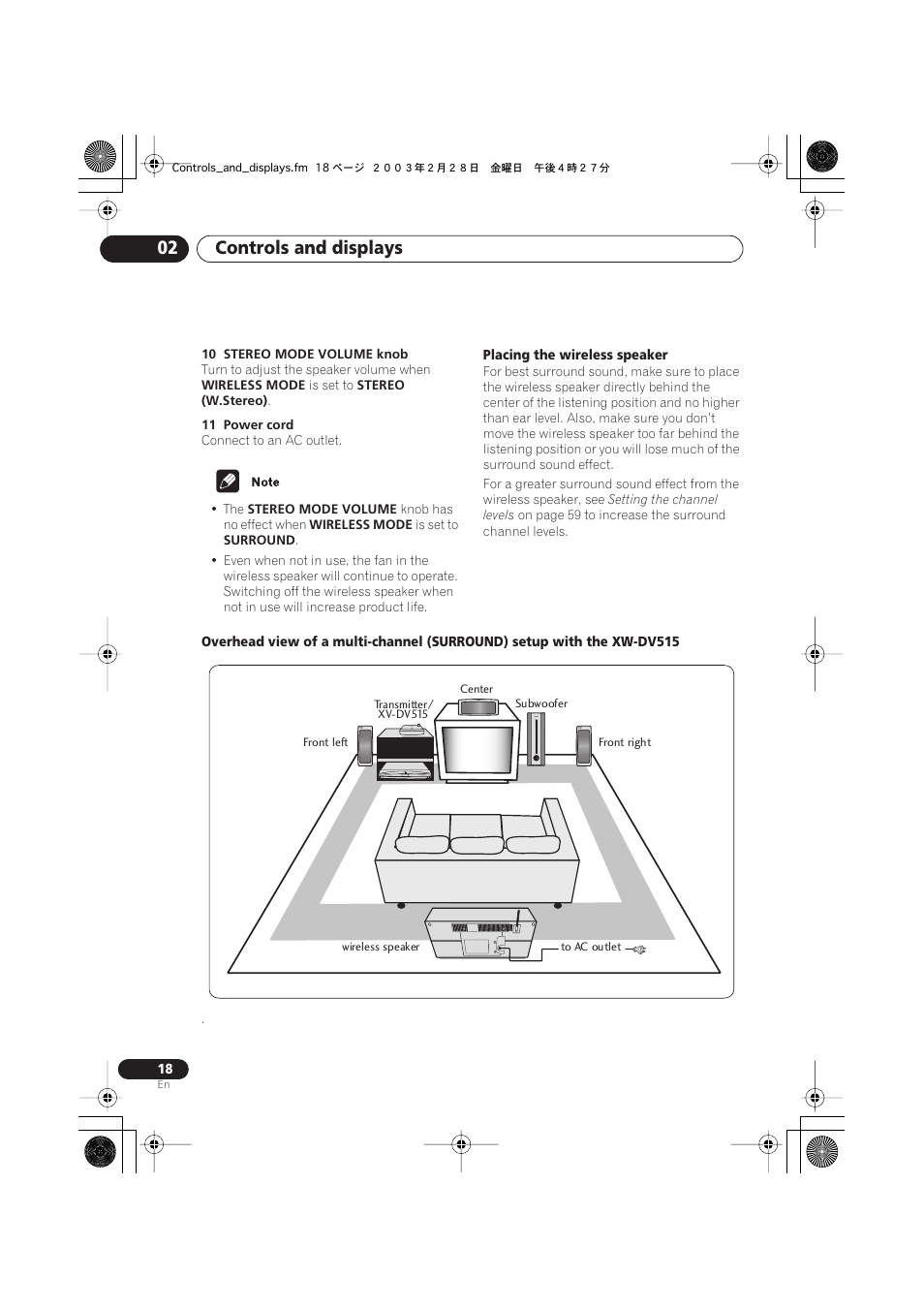 Controls and displays 02 | Pioneer XW-DV515 User Manual | Page 18 / 96