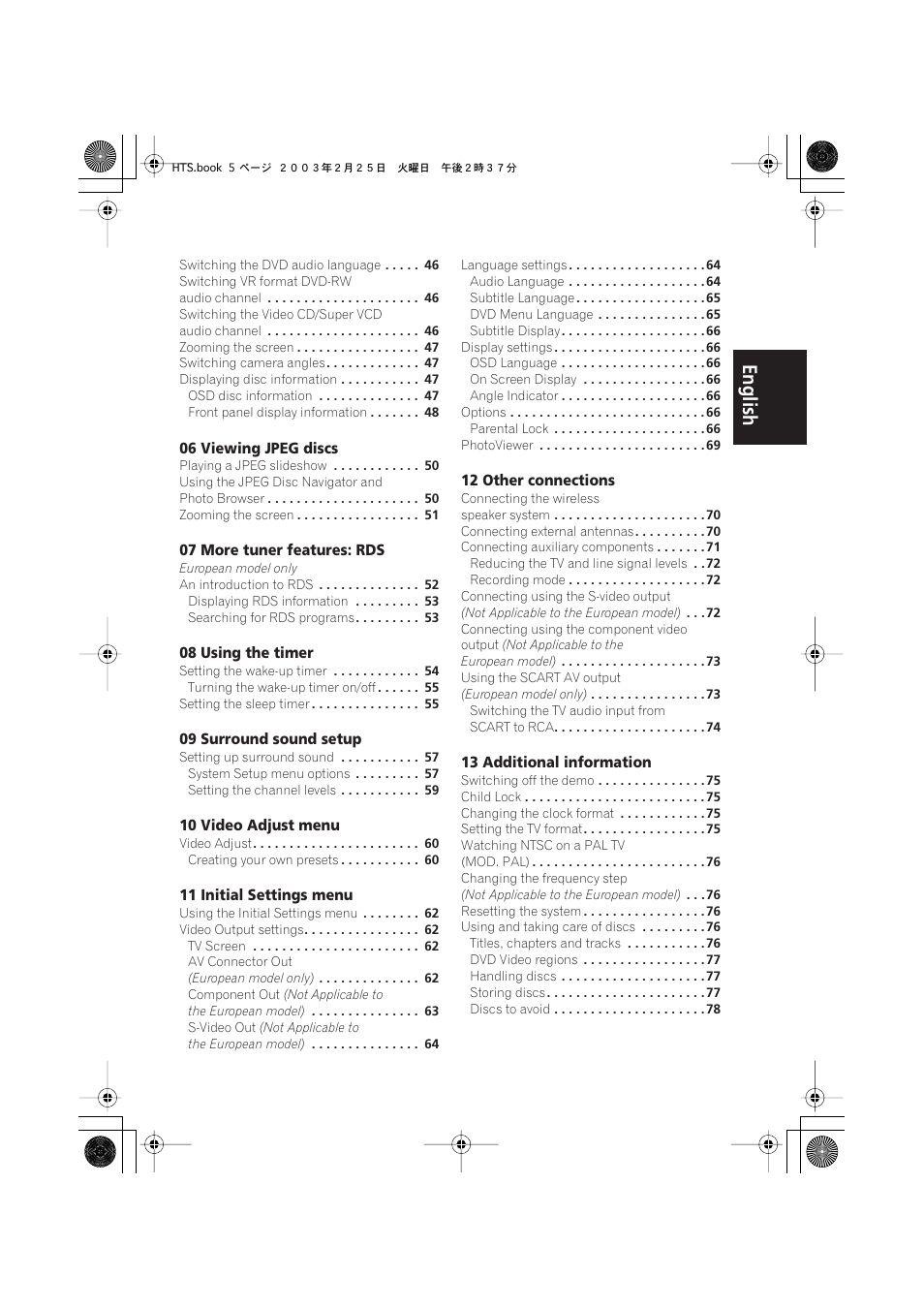 English italiano français, Nederlands, Español deutsch | Pioneer XW-DV515 User Manual | Page 5 / 96
