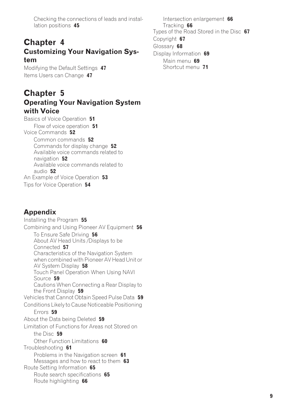 Chapter 4, Chapter 5 | Pioneer AVIC-90DVD User Manual | Page 11 / 74