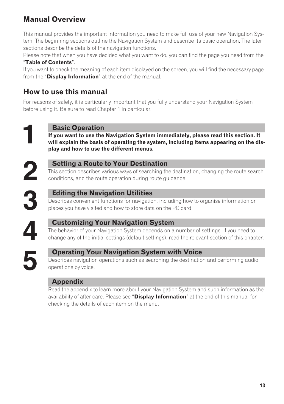 Manual overview, How to use this manual | Pioneer AVIC-90DVD User Manual | Page 15 / 74