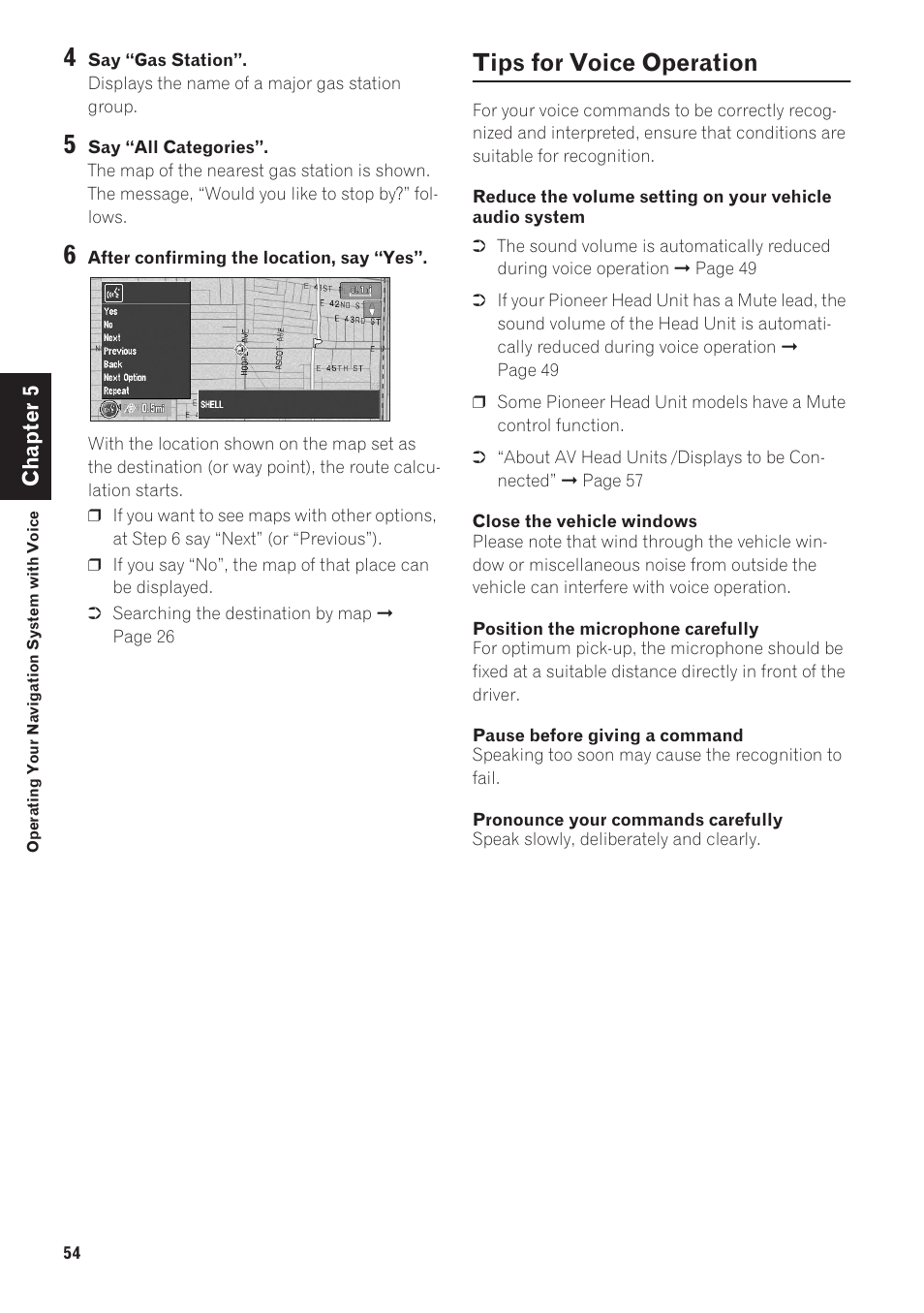 Tips for voice operation 54, Tips for voice operation | Pioneer AVIC-90DVD User Manual | Page 56 / 74